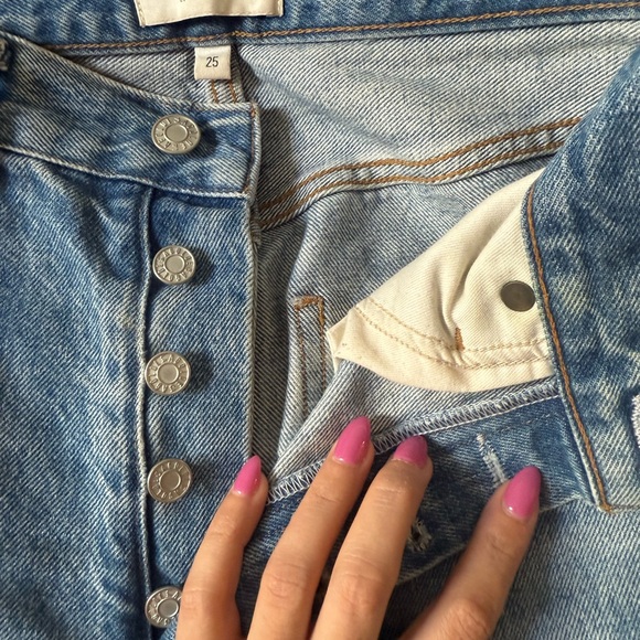 Agolde Light Blue Straight Jeans - Picture 3 of 4